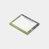 Post-it® Cheval gris monogrammé dans un champ vert (Incliné)