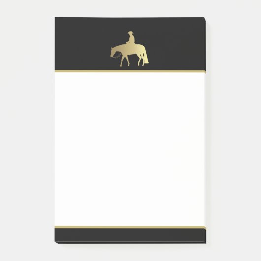 Post-it® Cheval occidental d'or de plaisir sur le noir (Devant)
