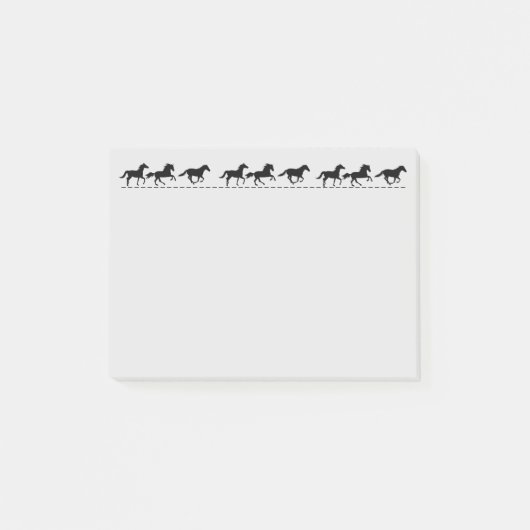 Post-it® Chevaux de course amusants Silhouette noire Art gr (Devant)