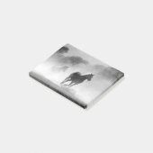 Post-it® Chevaux de course noir et blanc Photo Artwork (Incliné)