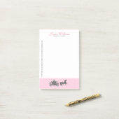 Post-it® Chevaux mariages et transport rose et blanc (Sur un bureau)