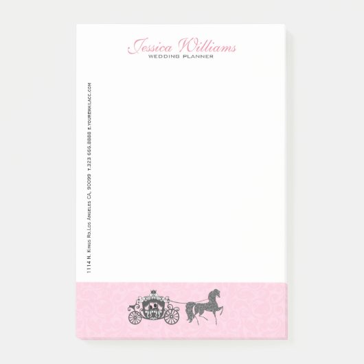 Post-it® Chevaux mariages et transport rose et blanc (Devant)