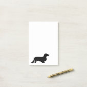 Post-it® Cheveux longs Dachshund - Silhouette 1 (Sur un bureau)