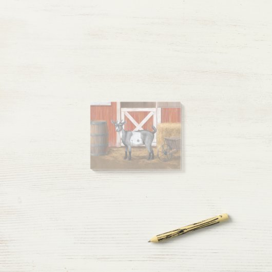 Post-it® Chèvre tachetée gris mou (Sur un bureau)