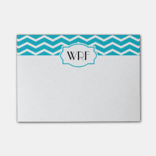 Post-it® Chevron blanc bleu d'Aqua Modulé