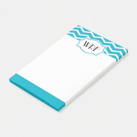 Post-it® Chevron blanc bleu d'Aqua Modulé (Incliné)