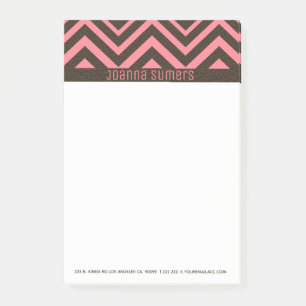 Post-it® Chevron Rose Et Cuir Brown