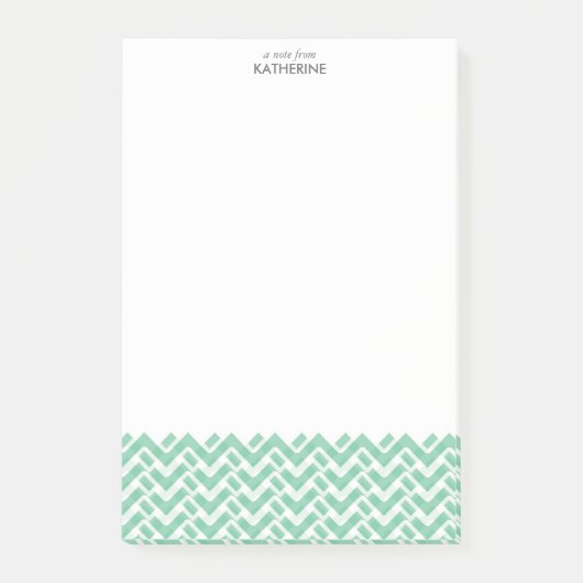 Post-it® Chevron tissé vert et blanc (Devant)