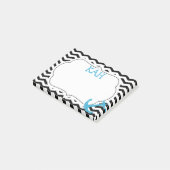 Post-it® Chevron Zigzag Ancre Monogrammes Post-It Notes (Incliné)