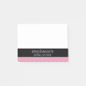 Post-it® Chevrons de mariage rose et noir (Devant)