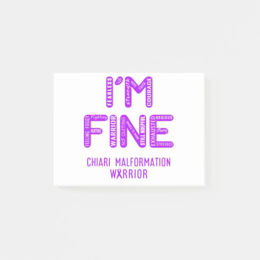 Post-it® Chiari Malformation Warrior - JE SUIS FINE (Devant)