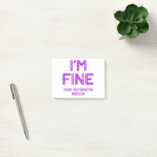 Post-it® Chiari Malformation Warrior - JE SUIS FINE (Bureau)