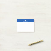Post-it® Chic Bleu Cobalt Nom Personnalisé Lettre Monogramm (Sur un bureau)