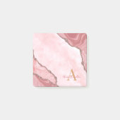 Post-it® Chic Blush Rose Or Agate Géode Monogramme (Devant)