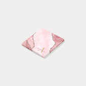 Post-it® Chic Blush Rose Or Agate Géode Monogramme (Incliné)
