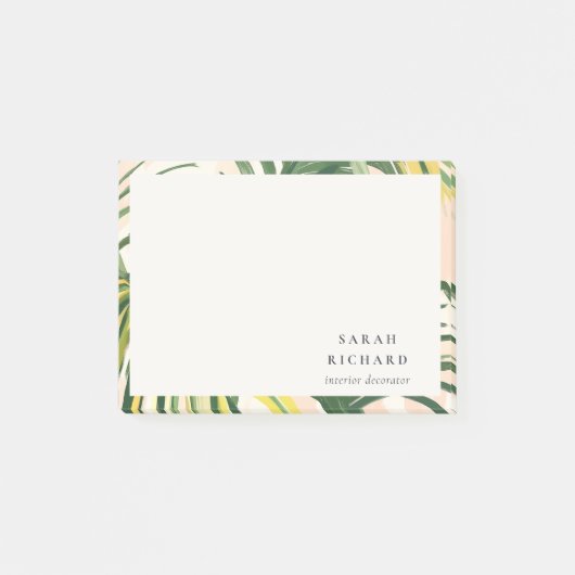 Post-it® Chic Boho Blush Green Tropical Palm Plage Feuille (Devant)