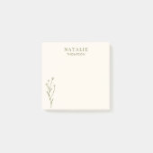 Post-it® Chic chic boho Olive Green Flower personnalisé (Devant)