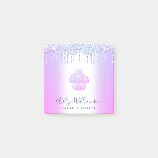 Post-it® Chic Cupcake boulangerie Chef Purple Blue Parties (Devant)