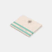 Post-it® Chic élégant dandelion rayures turquoise (Incliné)