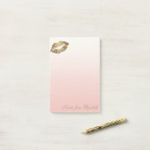 Post-it® Chic Élégant Fille Stylée , Lèvres Pailletées (Sur un bureau)