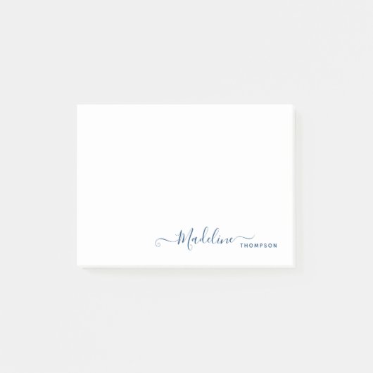 Post-it® Chic élégant moderne Script de fille bleu marine (Devant)