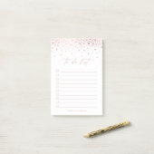 Post-it® Chic Faux Rose Gold Foil Confetti Dot Personnalisé (Sur un bureau)
