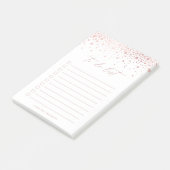 Post-it® Chic Faux Rose Gold Foil Confetti Dot Personnalisé (Incliné)