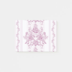 Post-it® chic français, rose, toile, floral, motif, victor