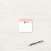 Post-it® *~* Chic Girly Ombre Peach Parties scintillant POU (Sur un bureau)