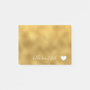 Post-it® Chic Gold Bonjour Beau Coeur