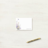 Post-it® Chic Lilac Purple Fleur sauvage Papillon Aquarelle (Sur un bureau)