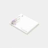 Post-it® Chic Lilac Purple Fleur sauvage Papillon Aquarelle (Incliné)