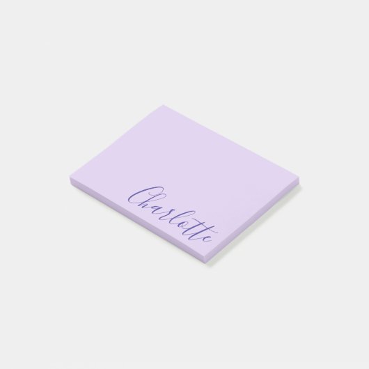 Post-it® Chic Modern Purple Script Fully Customizable (Incliné)