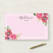 Post-it® Chic moderne Fleurs rouges et roses Arrière - plan (Sur un bureau)