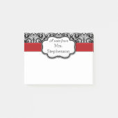 Post-it® Chic Noir/Blanc Damas Rouge Professeur de Ruban / (Devant)