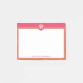 Post-it® Chic Pink Orange Geometric Modern Monogram (Devant)