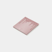 Post-it® Chic Rose Gold Parties scintillant gouttes Monogra (Incliné)