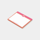 Post-it® Chic Rose Orange Géométrique Monogramme Moderne (Incliné)