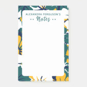 Post-it® Chic Tropical Vert Jaune Blanc Floral Motif (Devant)