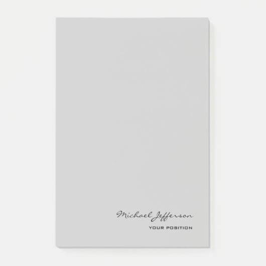 Post-it® Chic Unique Script Calligraphie Nom Gris (Devant)