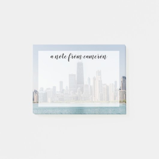 Post-it® Chicago Skyline Avec Le Lac Michigan (Devant)