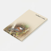 Post-it® Chickadee Songbird dans l'arbre à dos de châtaigni (Incliné)