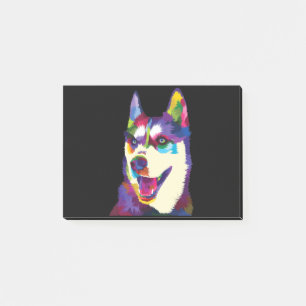 Post-it® Chien blanc coloré pop style art présent