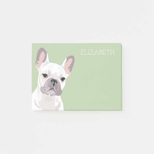 Post-it® Chien blanc | Cute Frenchie (Devant)