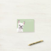 Post-it® Chien blanc | Cute Frenchie (Sur un bureau)
