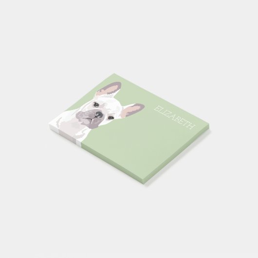 Post-it® Chien blanc | Cute Frenchie (Incliné)