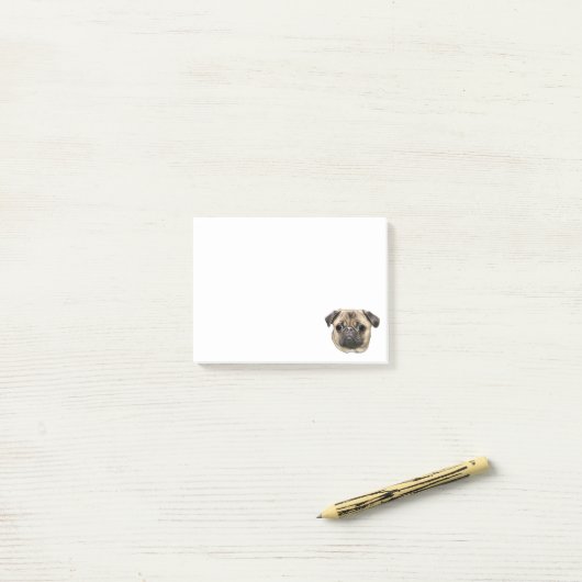 Post-it® Chien carlin (Sur un bureau)