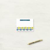 Post-it® Chien Cavapoo et cordes bleu et jaune paw (Sur un bureau)