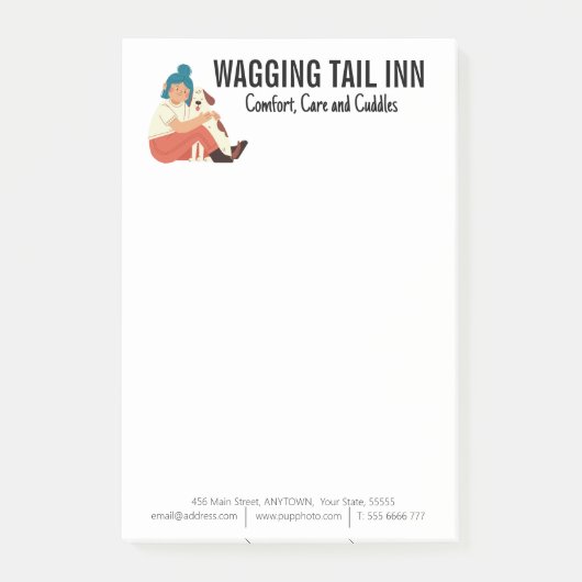 Post-it® Chien Chambres d'hôtes Business Custom (Devant)