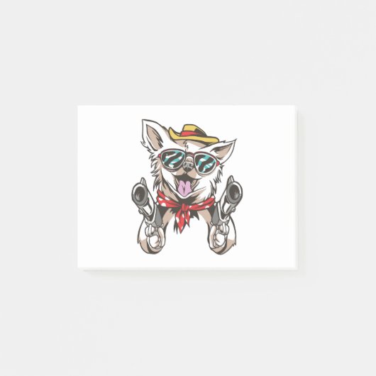 Post-it® Chien Cowboy Drôle (Devant)